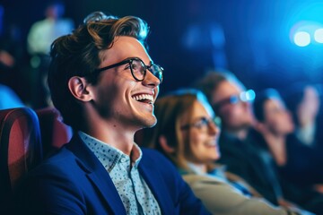 Engrossed Young Moviegoer, A Vibrant Capture of Cinema Enjoymen
