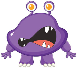 Purple Alien Monster Cartoon Character Illustration