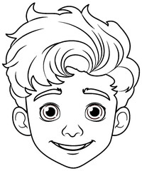 Boy cartoon head isolated