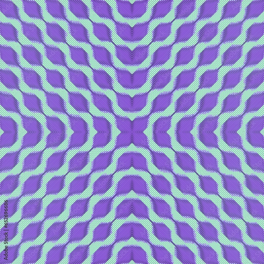 Fototapete Smooth repeating neon color pattern. Modern background. 3d rendering digital illustration