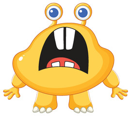 Adorable Cartoon Alien Monsters with Big Teeth