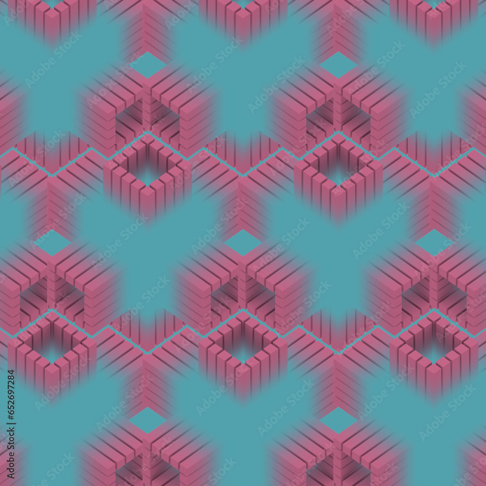 Poster trendy neon colored background with rectangular geometric shapes. 3d rendering illustration