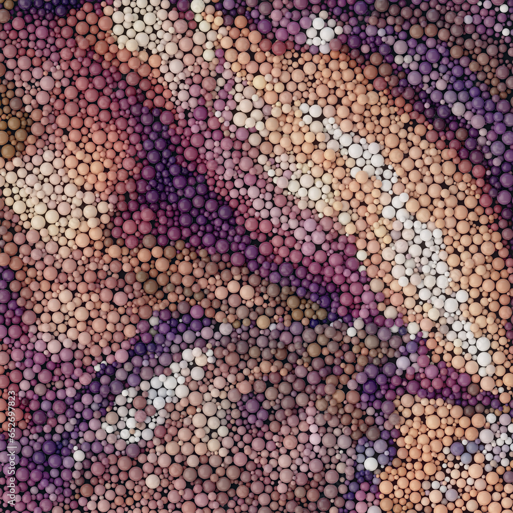 Poster Flows of multicolored particles mixing on the surface. 3d rendering abstract background. Digital illustration