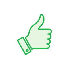 Thumbs up icon set. Hand like. Like icon vector.