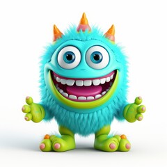 Fototapeta premium monster children's character. Cartoon design element on white background.