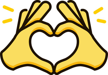 Heart hands icon emoji sticker
