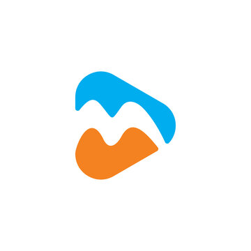 recommend clip art: play letter m icon silhouette abstract