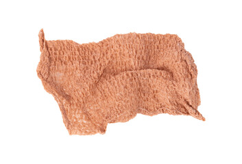 piece of adhesive medical elastic bandage isolated on white background with clipping path, top view