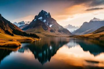 reflection of the mountain in the mountains