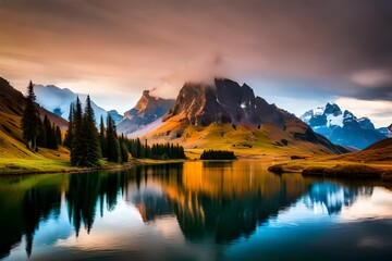 sunrise in the mountains