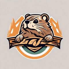 A logo for a business or sports team featuring a stylized brown Canadian beaver that is suitable for a t-shirt graphic.