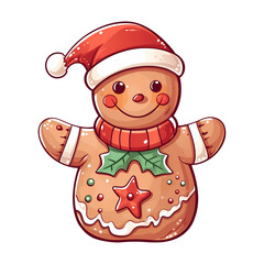 Gingerbread cute snowman character with icing decoration
