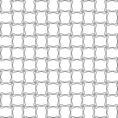 Black lines on white background.
Wallpaper with figures from lines. Abstract geometric black and white pattern for web page, textures, card, poster, fabric, textile. Monochrome repeating design. 