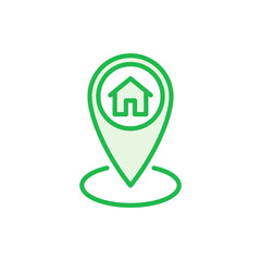 Address icon set. home location icon vector