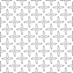 Black lines on white background.
Wallpaper with figures from lines. Abstract geometric black and white pattern for web page, textures, card, poster, fabric, textile. Monochrome repeating design. 