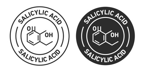 Salicylic Acid rounded vector symbol set on white background