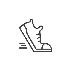 Running shoe line icon - obrazy, fototapety, plakaty