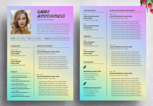 Holographic Resume Design Template
