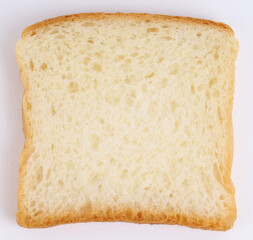white sandwich bread on white background, new