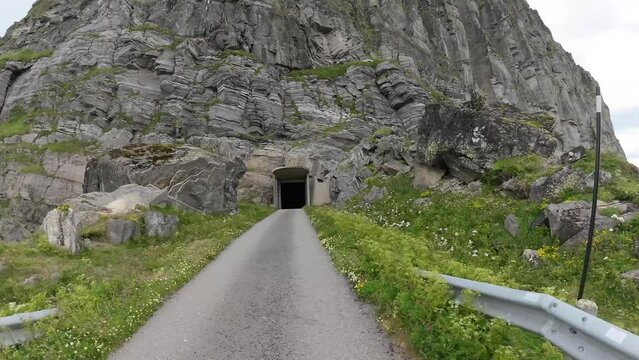 Sanna island in Norway. The seacret way to throu the tunnel
