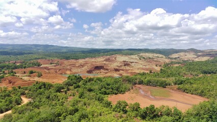 Fototapeta na wymiar Aerial photo of open-pit nickel mining