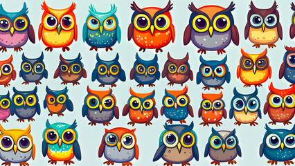 owl seamless pattern
