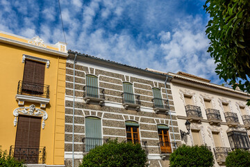 Priego de Cordoba, Andalusia, Spain. Sunny day impressive sky city street travel photo perspective of this beautiful Spanish town