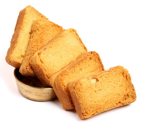 Crispy Rusk on the white background, new angles