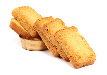 Crispy Rusk on the white background, new angles
