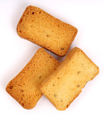 Crispy Rusk on the white background, new angles