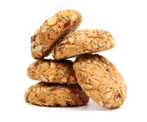 nut cookies on the white background, new angles