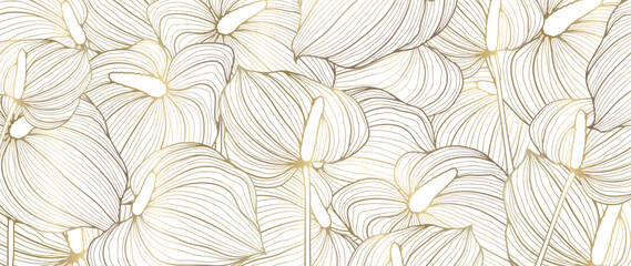 Luxury floral background with royal calla lilies flowers. Light vector background for various designs, creating wallpapers, cards, posts on social networks. - obrazy, fototapety, plakaty