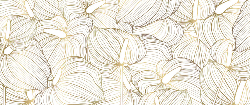 Luxury floral background with royal calla lilies flowers. Light vector background for various designs, creating wallpapers, cards, posts on social networks.