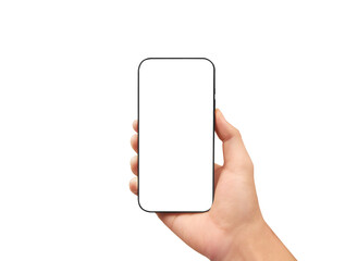 Hand holding smartphone device  touching screen