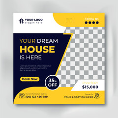Real estate social media post web banner template