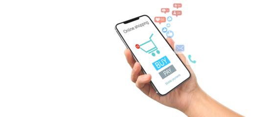 Hand holding smartphone device  touching screen