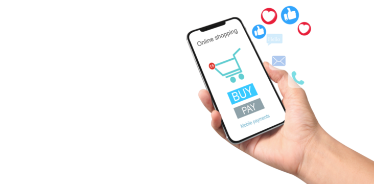 Hand holding smartphone device  touching screen