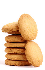 Coconut cookies on the white background, new angles