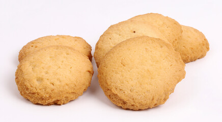 Coconut cookies on the white background, new angles