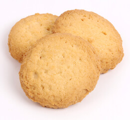 Coconut cookies on the white background, new angles