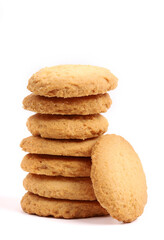 Coconut cookies on the white background, new angles