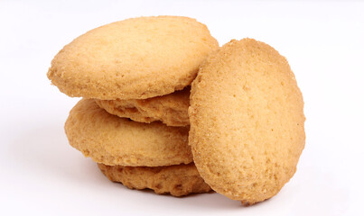 Coconut cookies on the white background, new angles