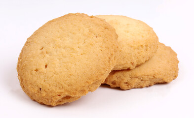 Coconut cookies on the white background, new angles