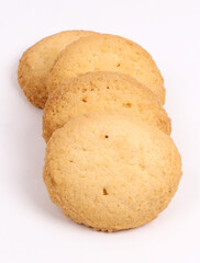 Coconut cookies on the white background, new angles