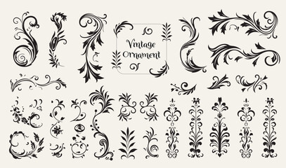 vintage floral ornament. decorative vector frames and borders.