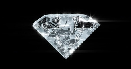 Diamond spinning in a loop with transparent (alpha) background - Powered by Adobe