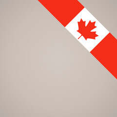 Corner ribbon flag of Canada