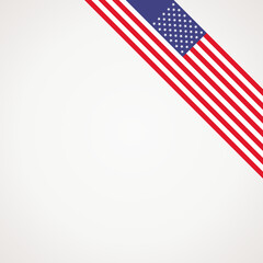 Corner ribbon flag of United States