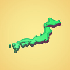 Japan - stylized 3D map