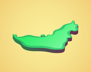 United Arab Emirates - stylized 3D map